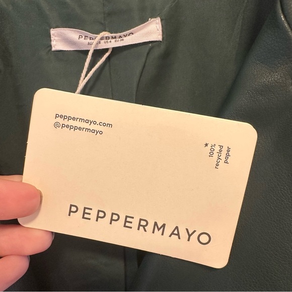 Peppermayo Exclusive - In My Natural Element PU Jacket - Dark Forest Size 4 - Picture 6 of 9